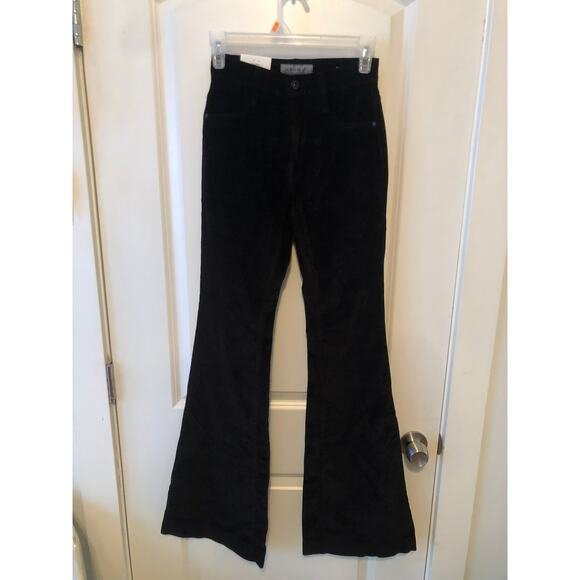 James Jeans SHAYEBEL BLACK VELVETEEN High Rise Flare Leg Velvet sz 24 NWT's $199 - Picture 1 of 13